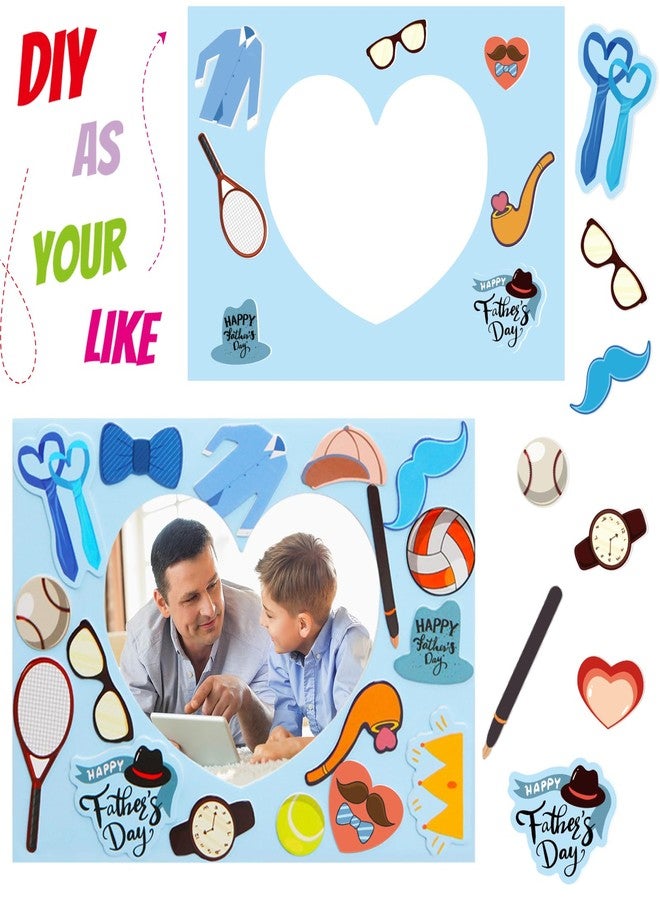 Fancy Land Father's Day Picture Frame Craft Kits for Kids Happy Fathers Day Foam Craft from Kids DIY Art Class Activities 12 Pack - Image 2